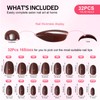 Findigit Press On False Nails Short - Brown Press On