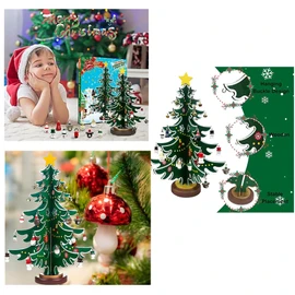 Christmas Advent Calendar Box Christmas Tree Countdown Calendar Set,Tabletop Christmas Tree and Ornaments Set, 24 Days Christmas Countdown Calendar Creative Xmas Gifts for Boys, Girls and Kids Adults