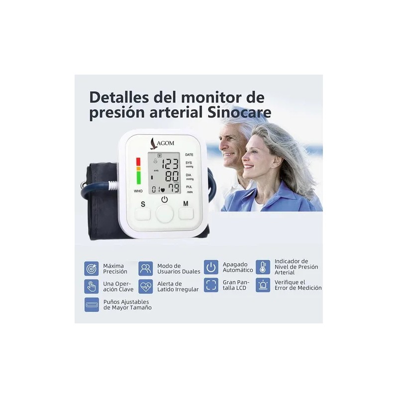 Monitor Medidor Digital Presin Arterial Uso Domstico Usb Blanco