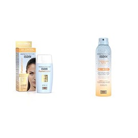 ISDIN Fotoprotector Fusion Water SPF 50, Protector Solar Facial de fase acuosa para uso diario, Textura ultra ligera, 50 ml + Fotoprotector spf 50 + Transparent Spray Wet Skin 250 ml