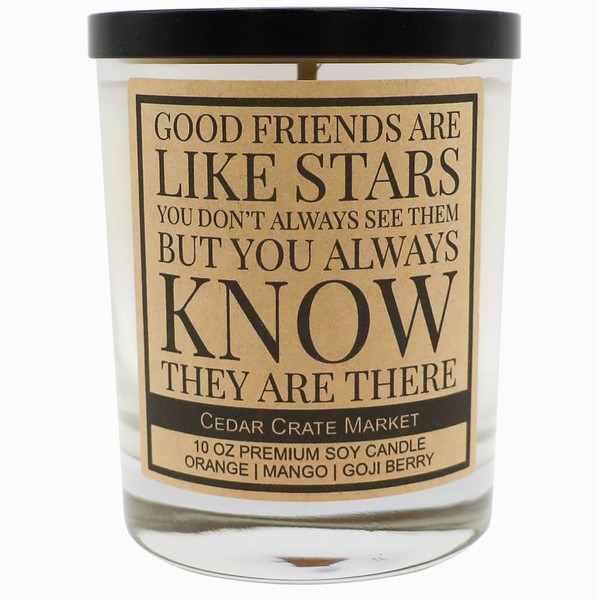 Good Friends are Like Stars, Friendship Gift for Women, Birthday Gift for Friends Female, Going Away Gifts, Funny Gifts for Friends, Long Distance Friend, BFF, Bestie, Funny Candle, Soy 10 oz. Candle
