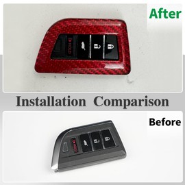 Carbon Fiber Key Fob Cover Case for Acura Integra Type S A-Spec MDX RDX TLX 2024 2025,Key Fob Shell Protective Cover (Red, W/O Engine Button)