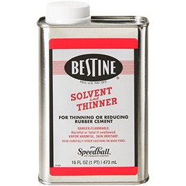 Bestine Solvent and Thinner for Rubber Cement – Cleans Ink, Adhesive and Parts, 16 Ounce Can