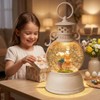 Easter Snow Globe Lantern, 9.4" Bunny Couple Lighted Snow Lantern