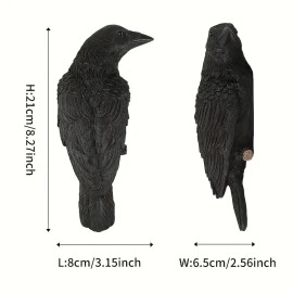 Handmade Realistic Crow Figurine With, Dark Gothic Bird Sculpture for Outdoor Tree Mounting, Resin Raven Decor for GardenColor: As picture, Size: One Size