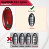 CTRINEWS for Nissan Key Fob Cover with Metal Braided Rope