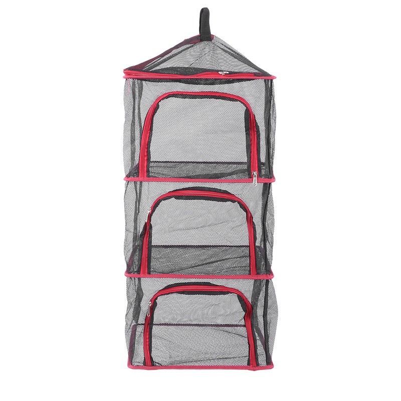 Outdoor Hanging Drying Rack Folding 4 Layers Storage Basket for
