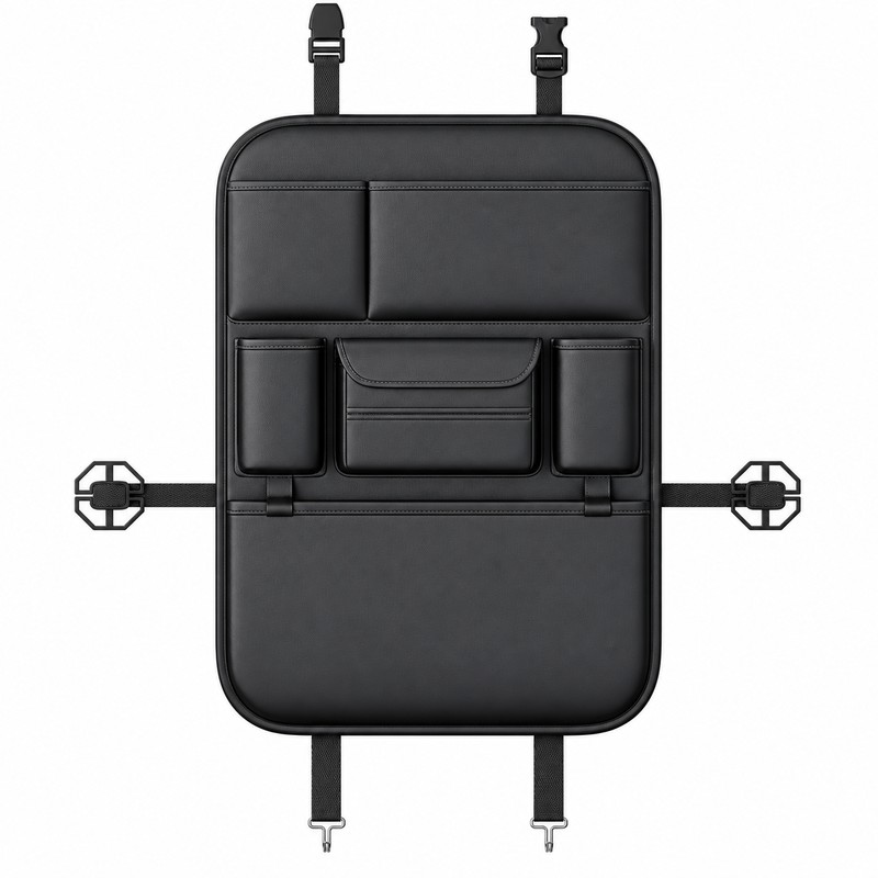 Car Seat Back Organizer for Rear Seat Storage – Black