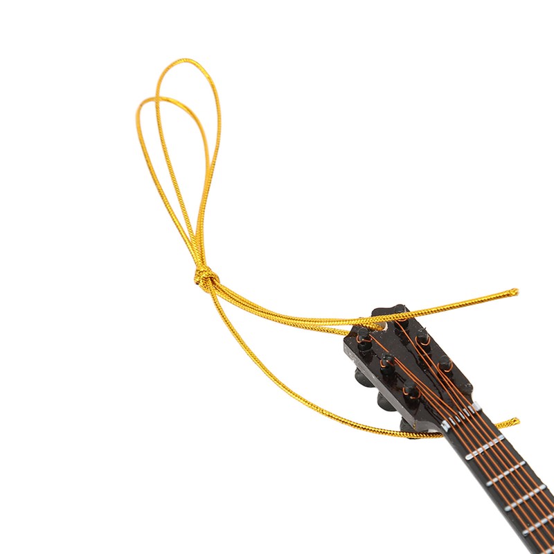 Guitar Model Lifelike Decorative Wooden Miniature Guitar Ornament for Christmas