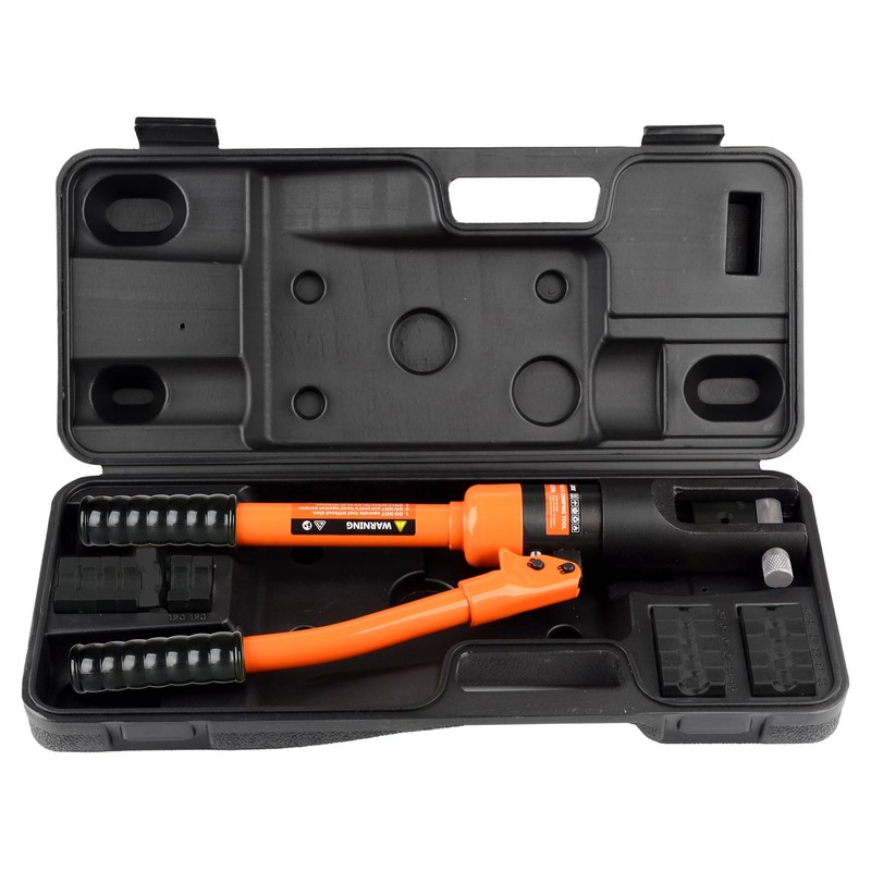 HZLZRZ Hydraulic Crimping Tool 12 Tons, Range 8AWG-4/0AWG(250MCM), Hydraulic Cable