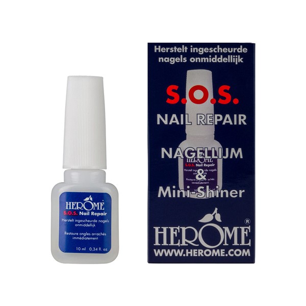 Herome SOS Nail Glue (SOS Nail Repair) - Repair for Torn Nails - 10 ml