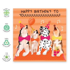 CENTRAL 23 Singing Dogs Birthday Card - 'Birthday Dogs' - Gifts for Friend, Colleagues, Coworker, Brother, Sister - Party Time - Comes with Fun Stickers
