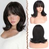 FESHFEN Shoulder Length Bob Wigs with Bangs for Women -