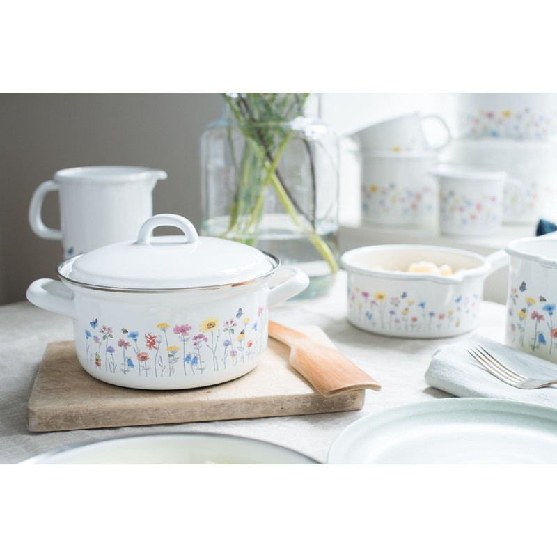 Riess, 0299-070, Coffee Bowl 10 cm, 0.4 L, Flora, Enamel,