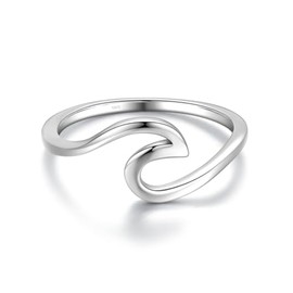 Wave Ring Made of 925 Sterling Silver, Women's Ring, Nickel-Free and Tarnish-Resistant with Wave, Minimalist Sea Wave, Narrow Wave Ring, Precious metal