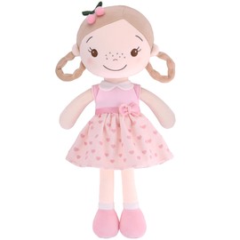 GAGAKU GAGAKU Weiche Stoffpuppe 40cm Schutzengel Puppen, Taufgeschenk für Baby Mädchen Kuscheltier Glücksbringer für Kinder im Alter von 3-5 Jahren-Kirschmädchen