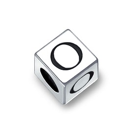 Block Letter O Alphabet Initial Charm Bead For Women For Teen .925 Sterling Silver For European Bracelet