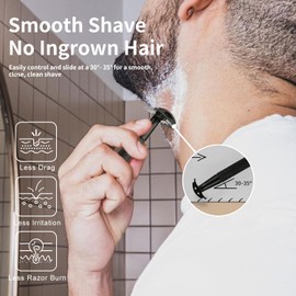 BULIMICA Safety Razor for Men, Single Blade Razors for Men, Double Edge Safety Razor, 1 Blade Razors for Men, Reusable Metal Manual Razor, Men's Safety Shaving Razors with 10 Safety Razor Blades, Matte Black