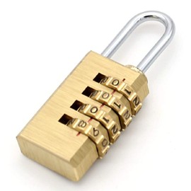 MIONI 2 PCS Solid Brass Combination Lock 4 Copper Digit Padlock for Indoor and Outdoor Rustless Die-Cast Yellow