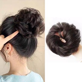 HAPVITAL Bun Wig, Wig, Hair Ornament, Kimono, Chignon, Part, Volume Up, Point Wig, Wedding, Coming-of-Age Ceremony, Popular Ladies, Simple, Natural, Perfect Hairstyle (Fox Color, Curly Hair)