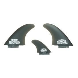 Pacific Vibrations surfboard fins Twin + trailer lokbox base lok box - Smoke