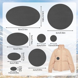 ZESION 12 Pcs Down Jacket Repair Patches - Highly Effective Repair of Nylon Fabric, Waterproof Self-Adhesive Repair Patch for Down Jackets, Tents, Raincoats, Outdoor Equipment (Dark Gray)