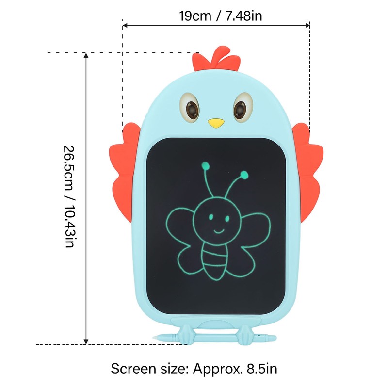 8.5in Children Drawing Board Chicken Shaped LCD Painting Writing Tablet