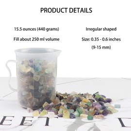 1LB Crushed Fluorite Natural Quartz Crystal Bulk Polished Irregular Shaped Vase Filler Aquarium Fish Tank Decorative Stones Succulent Rocks