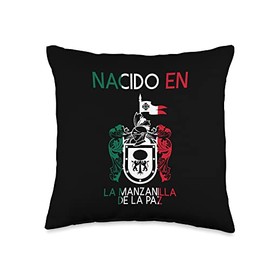 Mexican Pride Camisa Manzanilla De La Paz Jalisco Estado Mexico Escudo Eagle Throw Pillow, 16x16, Multicolor