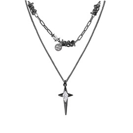MASW Fashionable cross star necklace spring clavicle chain double layer necklace personality ladies necklace M4225 (M4225002)