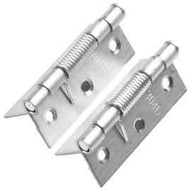2Pcs Self Closing Spring Hinges Stainless Steel Spring Door Internal Hinge Gate Automatic Opening Continuous Door Hinges(3inch)