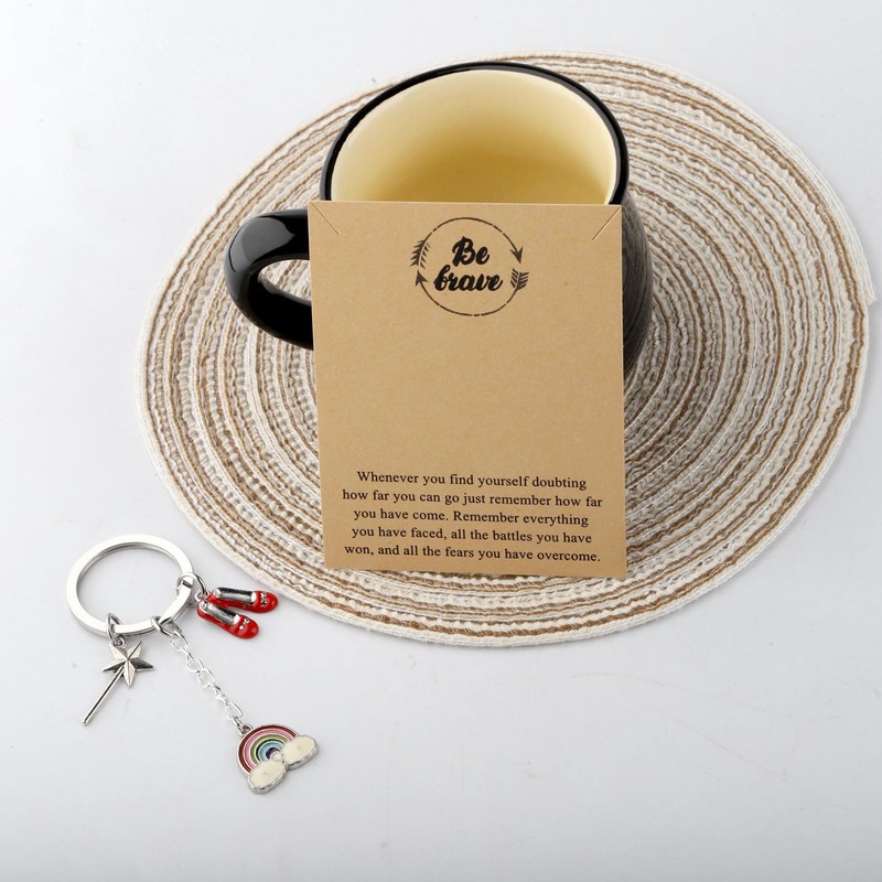 KUIYAI Ruby Slipper Keychain, Musical Inspired Gift, Magic Star Wand
