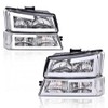 CHEDA Chrome Housing Clear Corner Headlight Pair Compatible with 2003-2007