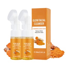 Asheyya 2 Pcs Turmeric Face Wash, Foaming Pure Glow Cleanser for Deep Cleansing & Moisturizing (100ml/PCS)