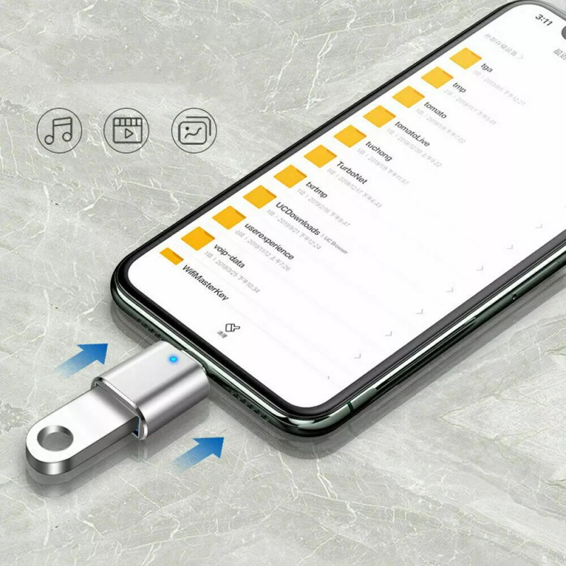 Ameribox LED USB-C 3.1 Male to USB A Female Adapter