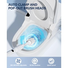 Electric Toilet Brush and Holder Set, Leebein 8 in 1 Electric Toilet Bowl Cleaning Kit with 8 Replaceable Brushes, Hard Nylon Brush and Soft Silicone Brush, 6 Refills Disposable Cleaner Brush