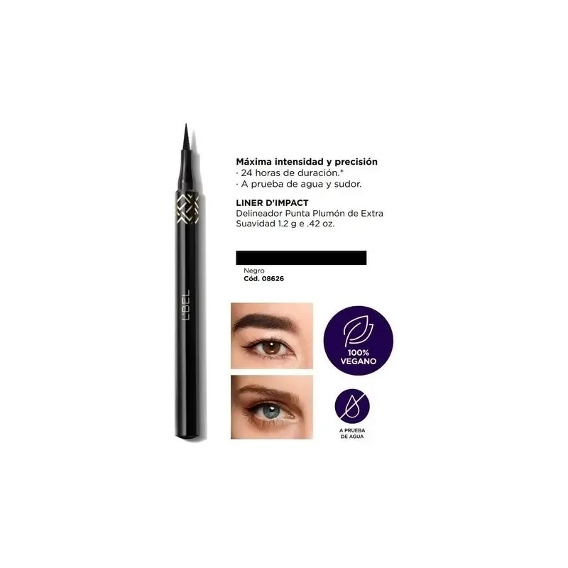 Delineador Liner D Impact Lbel Ojos 24 Hrs Extra Suavidad