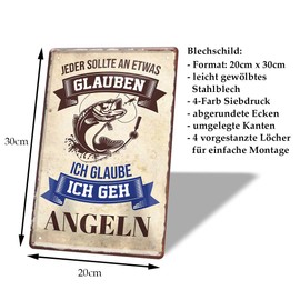 Tin Sign with Funny Saying for Angler Sports Fisherman Retro Decorative Sign Angler-Stube Angel-Verein Gift Leisure and Hobby Fisherman 20 x 30 cm