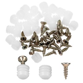 50 PCS Plastic Hinge Dowel Inserts with Screws Hinge Expansion Dowels for Cabinet Cupboard Desk Chair