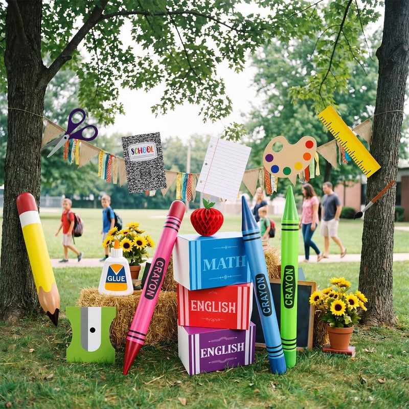 MiniInflat 18 Pcs Back to School Party Decorations Set Multicolor