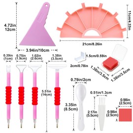 RAXLUPO 24 Pieces Diamond Painting Accessories Diamond Painting Accessories Pen DIY 5D Diamond Painting Tool Set Diamond Painting Tools Kits Diamond Pens Accessories for Diamond Painting DIY Nail Art