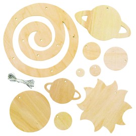 Baker Ross AR676 Make Your Own Wooden Solar System mobile (Pack of 2) For Arts & Crafts, Science Projects