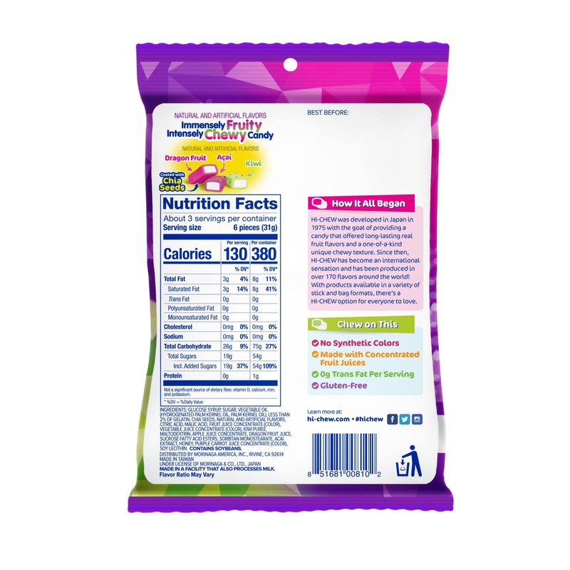HI-CHEW Superfruit Mix, 3.17 Ounce, 6 Pieces, Gluten-Free, Made with