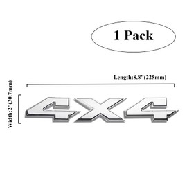 4x4 Emblem Sticker, 8.8 Inch Silvery Badge Chrome Decal Sticker Replacement, Truck Decals Auto Accessories Compatible with Dodge Ram 1500 2500 3500, Jeep Grand Cherokee Compass Wrangler, Silver