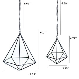 libproqia Hanging Airplants Holders Geometric Air Plants Hangers Metal Tillandsia Display Cages Air Fens Frame for Indoor Plants Décor 4 Pcs Black …