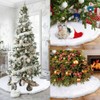 BAKAJI Christmas Tree Rug Diameter 78cm Soft Plush White Snow
