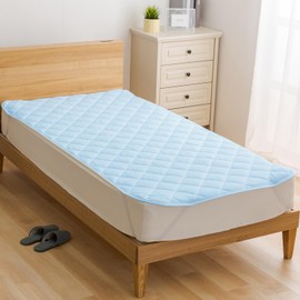 MITAS Bedwetting Countermeasure 100% Cotton Fabric Waterproof Bed Pad, Single, 39.4 x 78.7 inches (100 x 200 cm), Blue, Washable, For Pets, Nursing