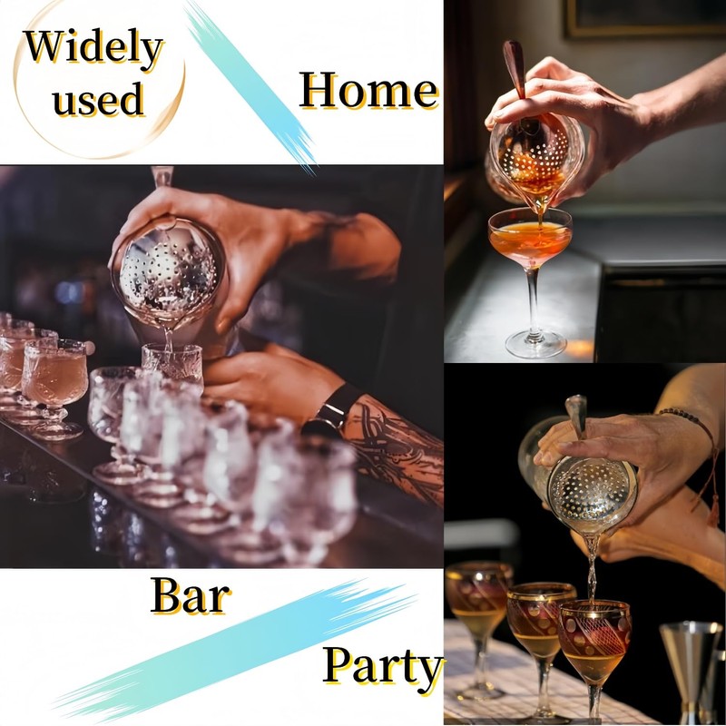 WQHLONGBO 7''Stainless Stee Cocktail Strainer for Home or Commercial Bar,Cocktail