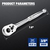 WORKPRO 3/8-Inch Drive Ratchet, Quick-Release Reversible Ratchet Wrench, 72-Tooth 3/8