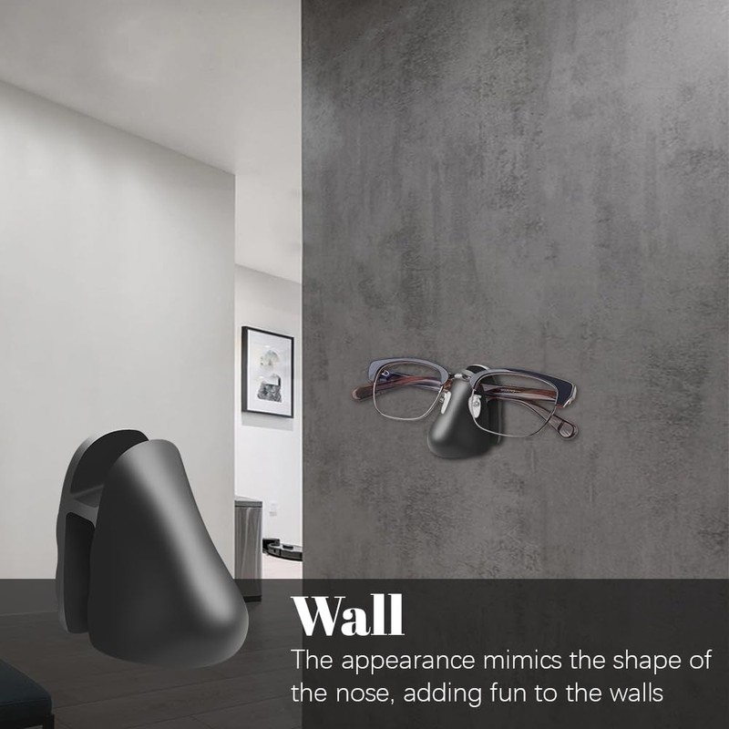 Eyeglasses Holder – 8pcs Self-Adhesive Wall-Mounted Glasses Stand, Nose-Shaped Sunglasses